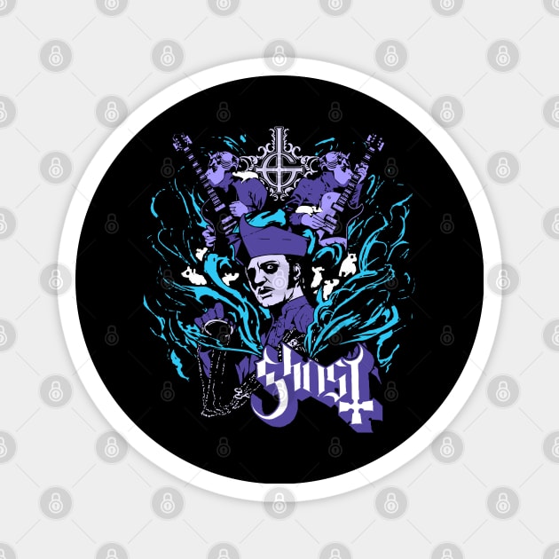 Ghost Retro Neon Purple Magnet by Punk Fashion